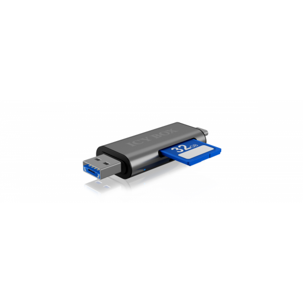Icy Box Card Reader USB 3.0 micro USB Type-C για SD/microSD (IB-CR200-C)